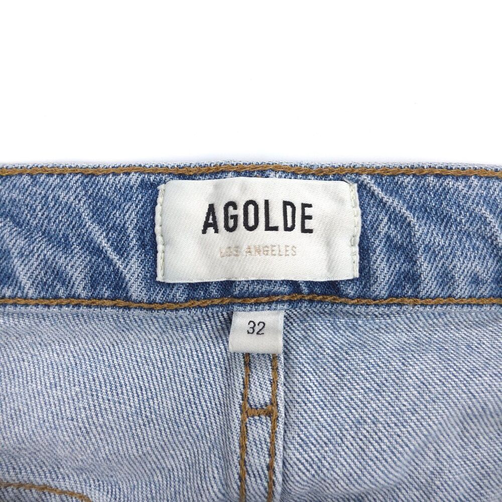NEW Agolde Riley High Rise Straight Crop Jeans Hassle Light Wash Clean Girl Y2k - Picture 2 of 7